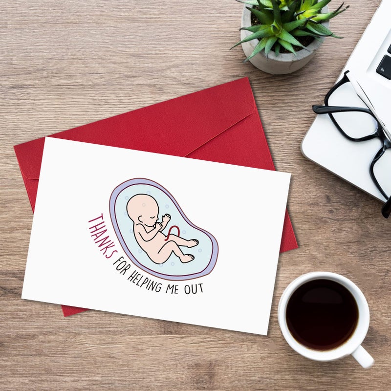 Ogeby Cute Thank You Card for Midwife Doula OBGYN, Labor and Delivery Nurse Doctor Appreciation Card, Thanks for Helping Me Out - Image 3